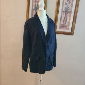 J. Jill Navy Blue Jacket/Blazer - Size Petite Medium